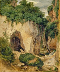Rochas em Sorrento, 1823 (óleo sobre papel sobre tela)